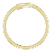 14K Yellow .05 CTW Diamond Double Leaf Ring-
