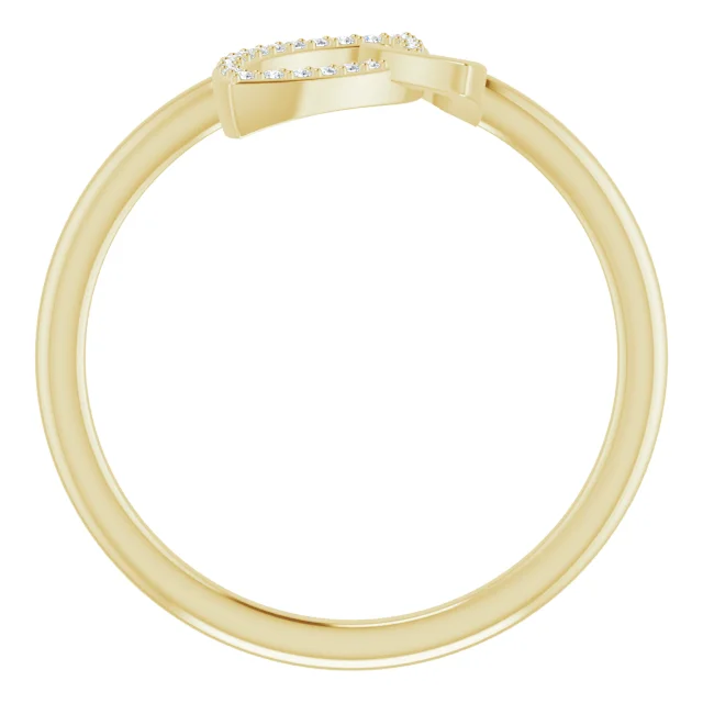 14K Yellow .05 CTW Diamond Double Leaf Ring-