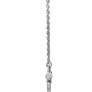 14K White .03 CTW Diamond Sideways Cross 16-18" Necklace-