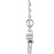 14K White .03 CTW Diamond Sideways Cross 16-18" Necklace-