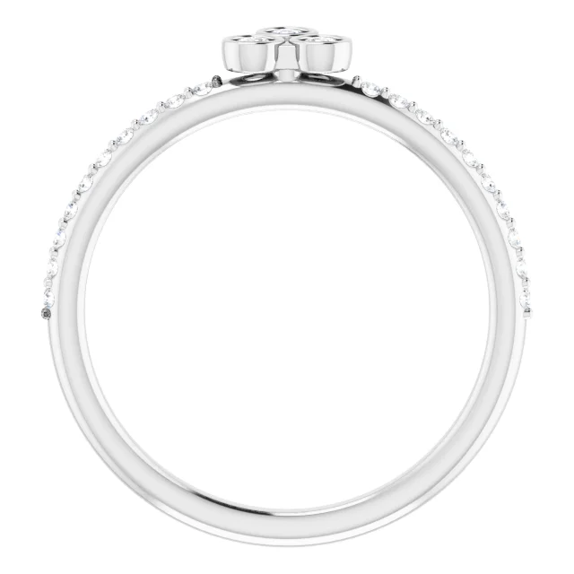 Platinum 1/5 CTW Diamond Three-Stone Asymmetrical Stackable Ring-