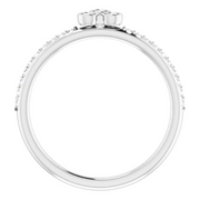 Platinum 1/5 CTW Diamond Three-Stone Asymmetrical Stackable Ring-