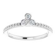 Platinum 1/5 CTW Diamond Three-Stone Asymmetrical Stackable Ring-