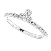 Platinum 1/5 CTW Diamond Three-Stone Asymmetrical Stackable Ring-