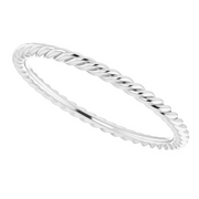 14K White 1.5 mm Skinny Rope Band Size 7-