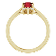14K Yellow Garnet & 1/4 CTW Diamond Ring-7.00 (approximate standard size)-