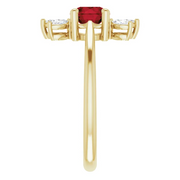 14K Yellow Garnet & 1/4 CTW Diamond Ring-7.00 (approximate standard size)-