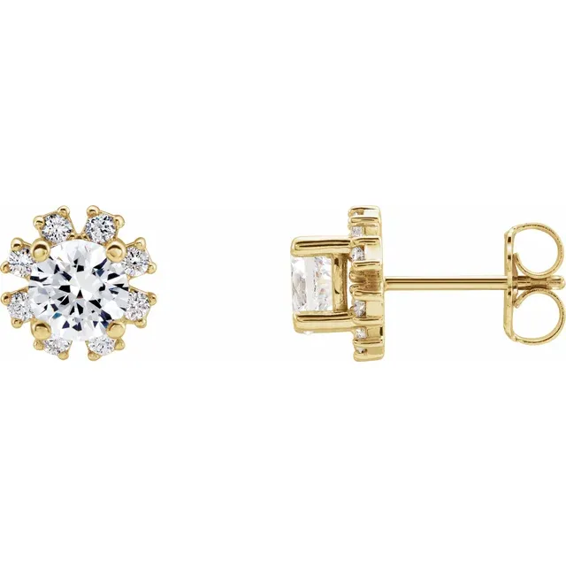 14K Yellow 1/2 CTW Diamond Earrings-
