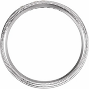 14K White 1/4 CTW Diamond Half Round 5 mm Double Milgrain Size 8-