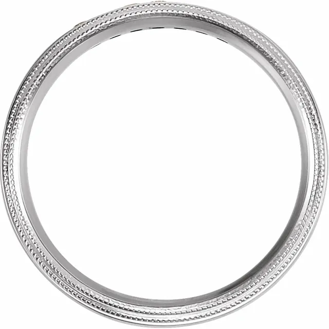 14K White 1/4 CTW Diamond Half Round 5 mm Double Milgrain Size 8-