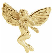 14K Yellow 13x12 mm Dancing Angel Lapel Pin-