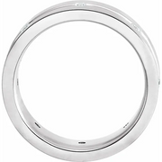 14K White 1/6 CTW Diamond Grooved Band Size 16.5-16.5-