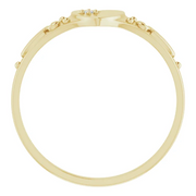 14K Yellow .01 Diamond Heart Ring-