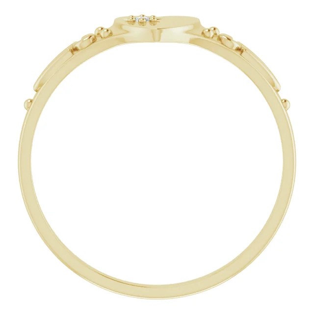 14K Yellow .01 Diamond Heart Ring-