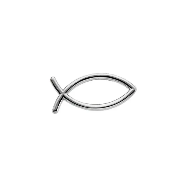 Sterling Silver 6.5x14 mm Fish Lapel Pin-