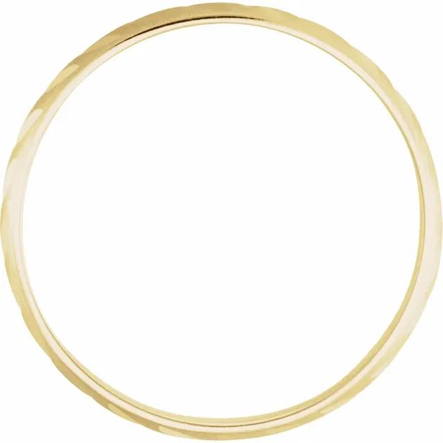 14K Yellow Diamond-Cut Midi Ring Size 1-1-