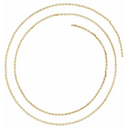14K Yellow 1.4 mm Diamond-Cut Cable 18" Chain-