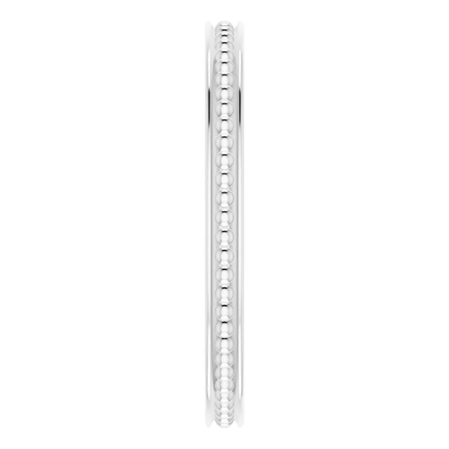 14K White Stackable Bead Ring Size 6-6.00(approximate standard size)-