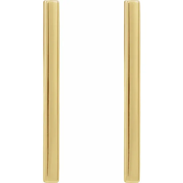 14K Yellow 24x2 mm Bar Earrings-