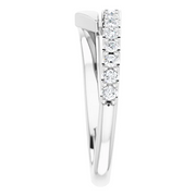 14K White London Blue Topaz & 1/6 CTW Diamond Bypass Ring-