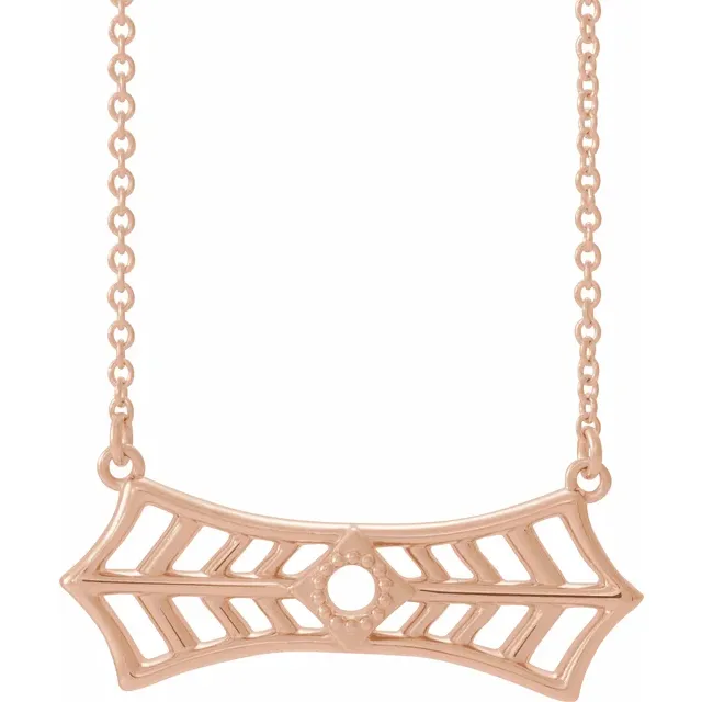 14K Rose Vintage-Inspired Bar 18" Necklace-