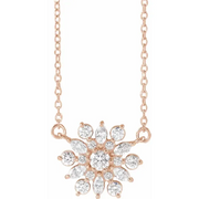 14K Rose 1/2 CTW Diamond Vintage-Inspired 16" Necklace-
