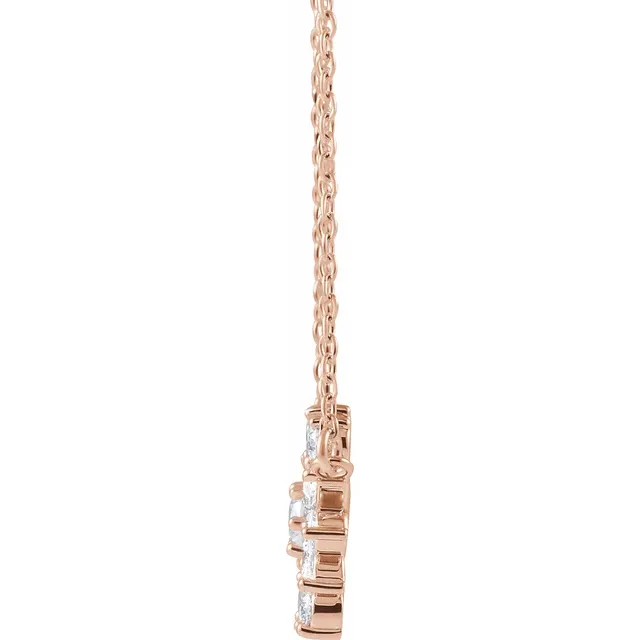 14K Rose 1/2 CTW Diamond Vintage-Inspired 16" Necklace-