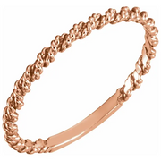 14K Rose 2 mm Twisted Rope Band-