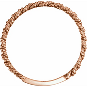 14K Rose 2 mm Twisted Rope Band-