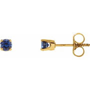 14K Yellow Lab-Grown Blue Sapphire Earrings-