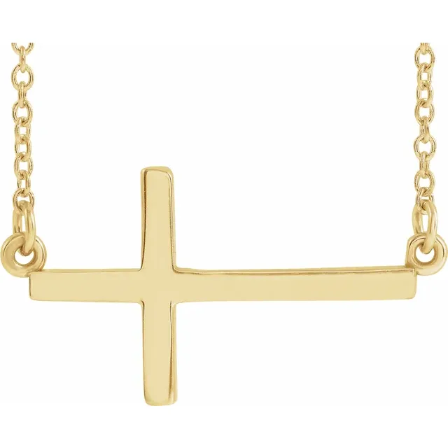 14K Yellow 22x11.5 mm Sideways 20" Necklace-