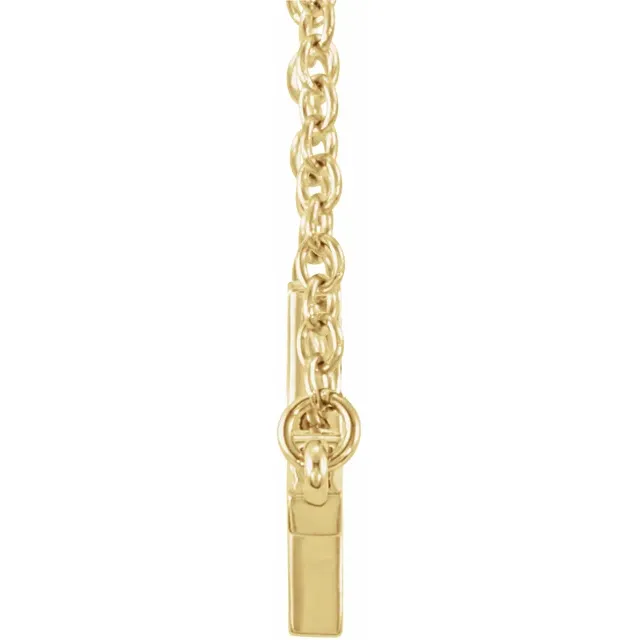14K Yellow 22x11.5 mm Sideways 20" Necklace-