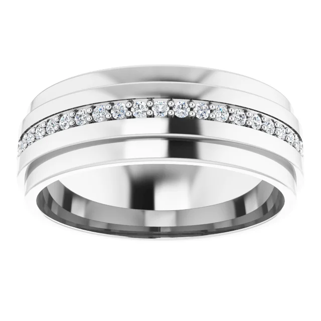 14K White 1/3 CTW Diamond Eternity Band Size 6-