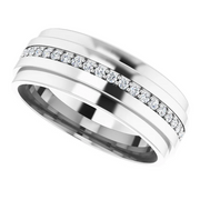 14K White 1/3 CTW Diamond Eternity Band Size 6-