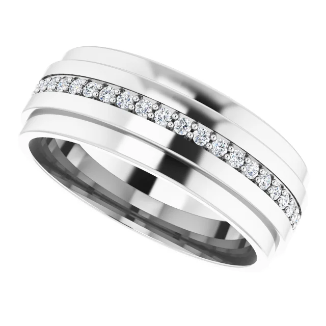 14K White 1/3 CTW Diamond Eternity Band Size 6-