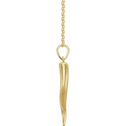 14K Yellow 21.7 x 4.2 mm Italian Horn 16-18 inch Necklace-