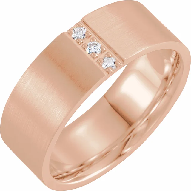 14K White 1/10 CTW Diamond Band with Satin Finish Size 4-4-