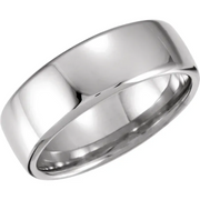 Platinum 7.5 mm European Half Round Band Size 13-13-