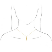 14K Rose Initial F .05 CT Diamond 16-18" Necklace-
