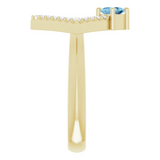 14K Yellow Aquamarine & 1/5 CTW Diamond Geometric Ring-