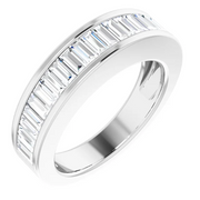 Platinum 1 CTW Diamond Baguette Anniversary Band Size 5-5-