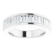Platinum 1 CTW Diamond Baguette Anniversary Band Size 5-5-