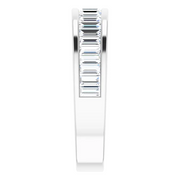 Platinum 1 CTW Diamond Baguette Anniversary Band Size 5-5-