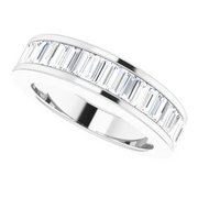 Platinum 1 CTW Diamond Baguette Anniversary Band Size 5-5-