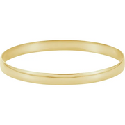 14K Yellow 2 mm Half Round Bangle 7 1/2" Bracelet-