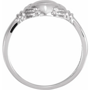 18K White Claddagh Ring-