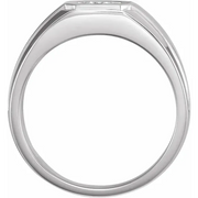 14K White 1/4 CTW Men's Diamond Ring-7.00 (approximate standard size)-