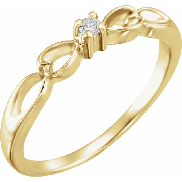 14K Yellow .03 CT Diamond Heart Ring-
