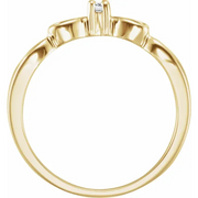 14K Yellow .03 CT Diamond Heart Ring-