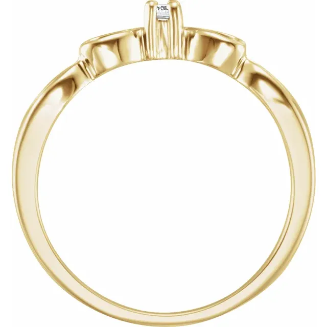 14K Yellow .03 CT Diamond Heart Ring-